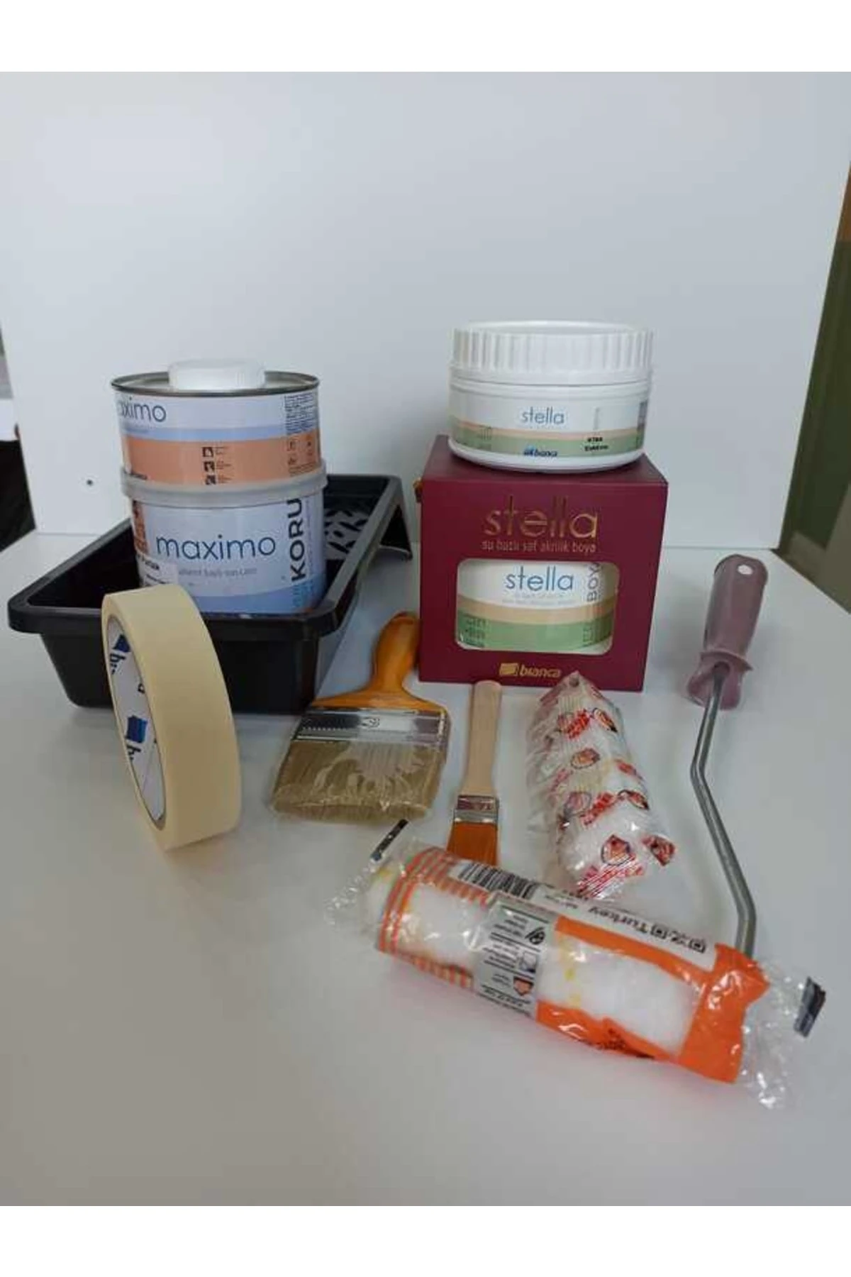 Stella Boya Tezgah Ahşap Eskitme Boya Seti Stella 0.5 Lt Sıvıcam 0.5 Lt Eskitme Boya 0.25 Lt