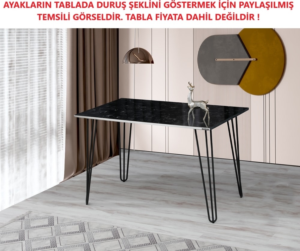 1 ADET-Metal Firkete Ayak-Siyah Renk-MFA1
