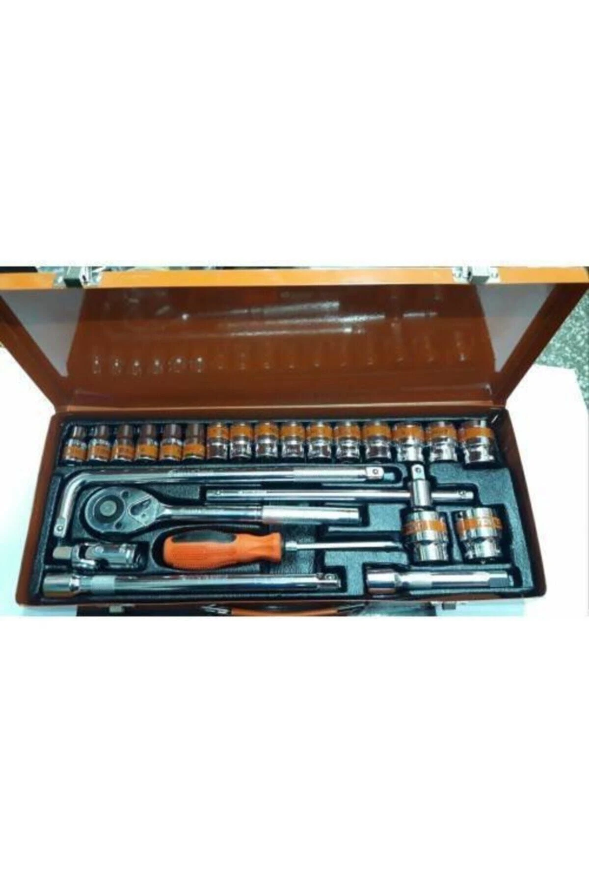 25 Parça Lokma Takımı Tornavida Uzatma Cırcır 1/2" 6 Köşe