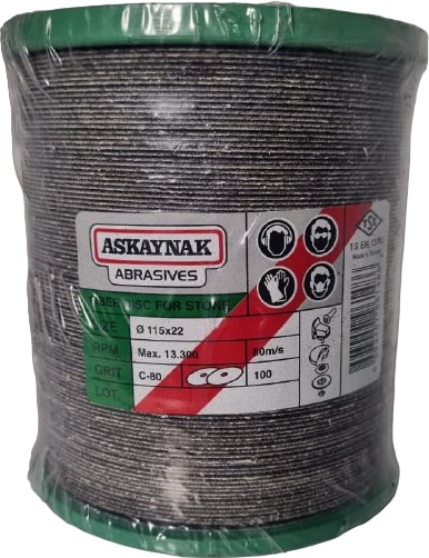 ASKAYNAK  Zımpara Diski 115MM 80 Kum 100'LÜ Paket