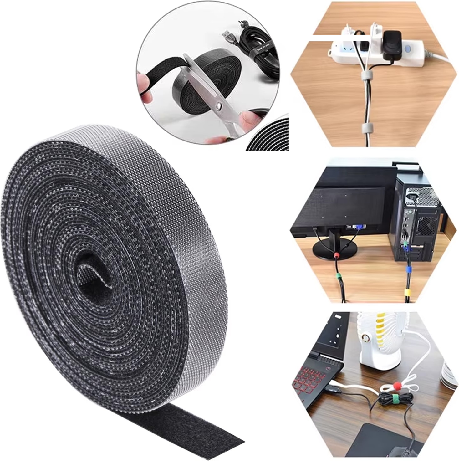 Cırt Cırt Kablo ve Malzeme Düzenleyici Kesilebilir Model 20MM x 1 Metre Cırt Bant - AL5268