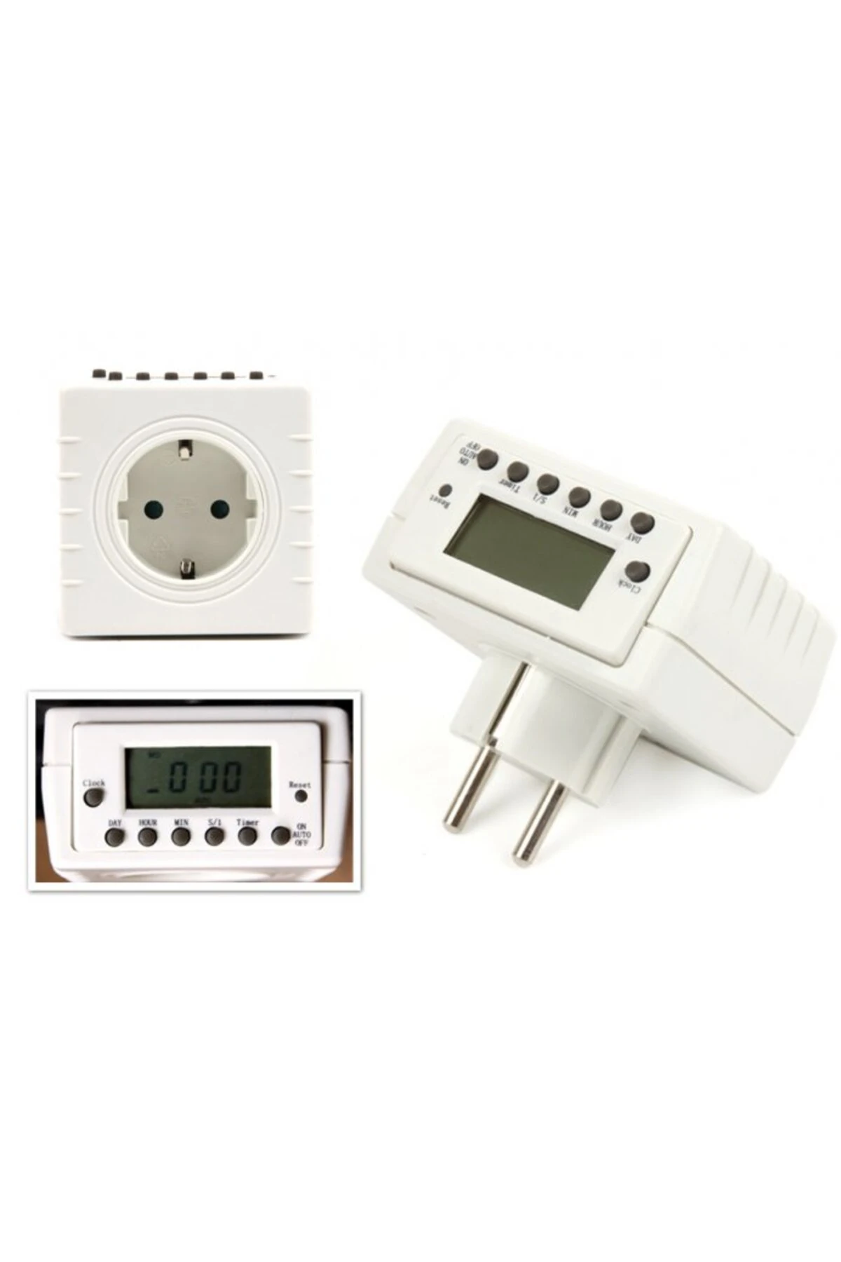 3680W, 16 Amper, Çok Kaliteli Dijital Göstergeli Zaman Ayarlı Akıllı Priz, Dijital Zaman Saatli Priz