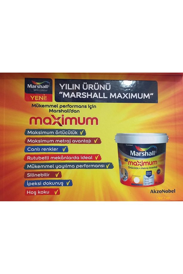 MARSHALL Maximum Silikonlu Ipek Mat 15 Lt. Beyaz