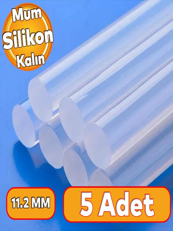 5 Adet Kalın Mum Silikon Sıcak Silikon 11.3m 30 cm