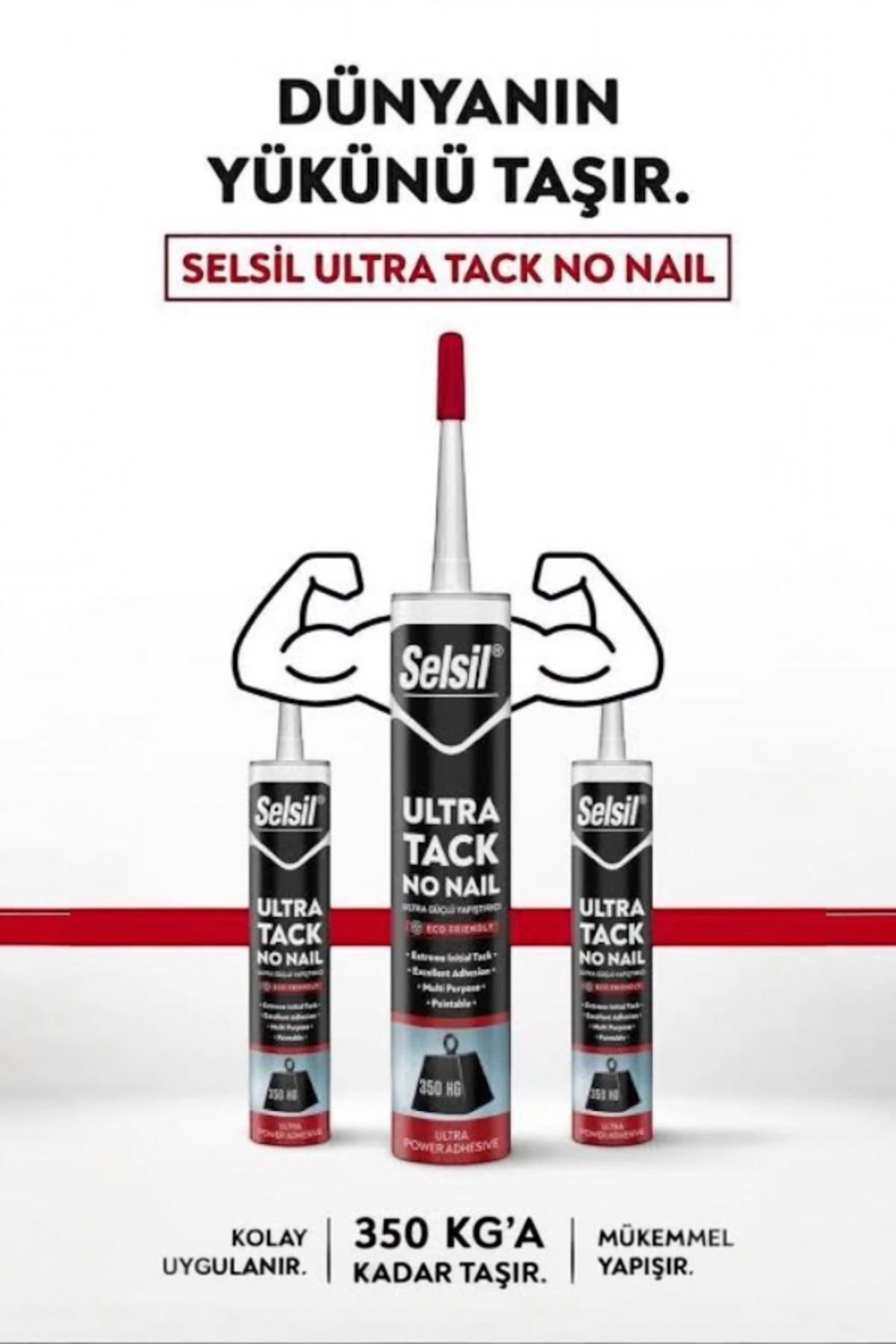 Ultra Tack 350 Kg Kadar Güçlü Yapıştırıcı Beyaz Silikon 12 li Paket