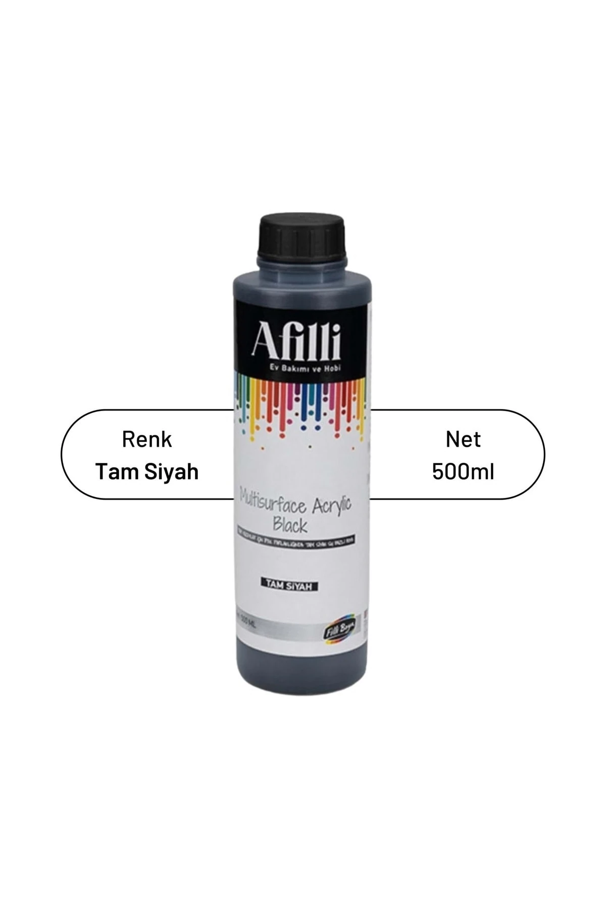 Filli Tam Siyah Parlak Akrilik 500 ml