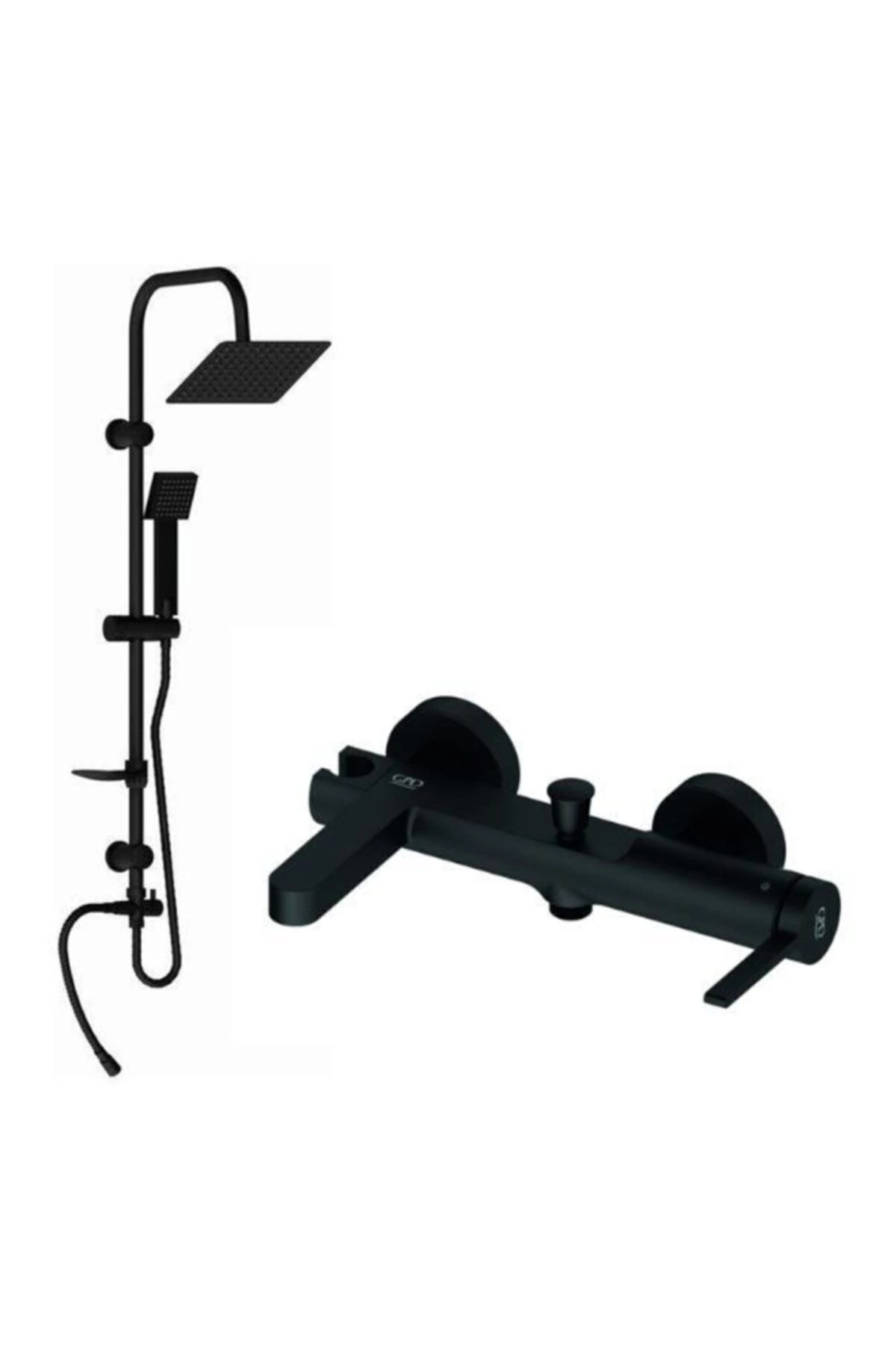 Mat Siyah Tepe Duş Seti Ve Mat Siyah Gildo Banyo Bataryası Mbb165-s Dst19-3-s