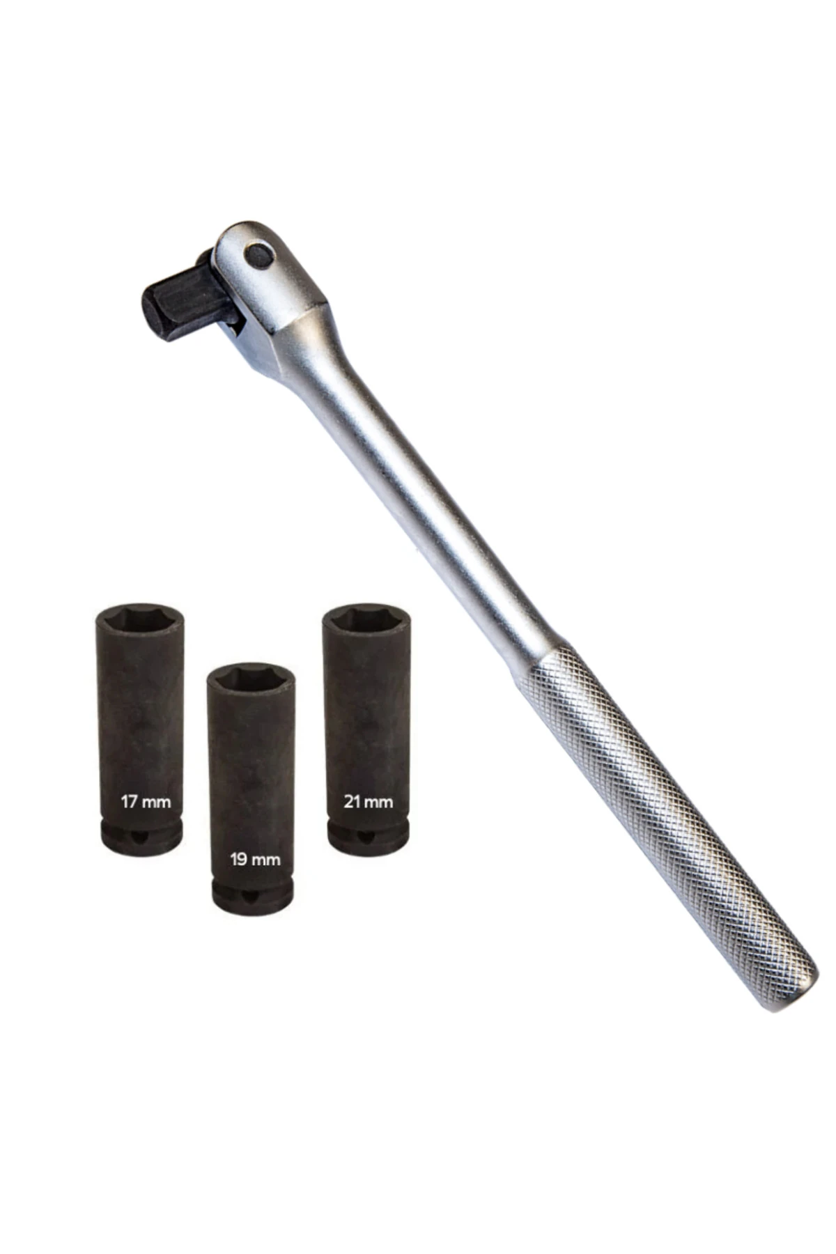 4 Parça 380 mm Lastik Bijon Anahtarı 17mm 19mm 21mm Lokmalı (Mafsallı Lokma Kollu)