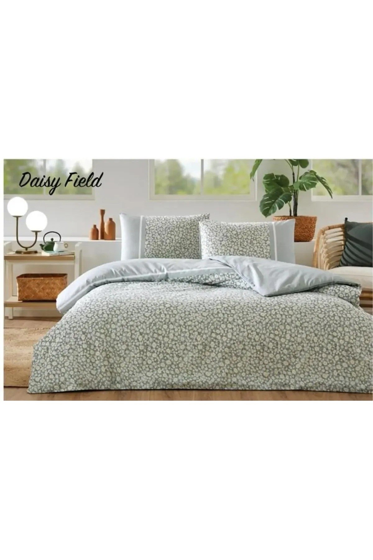 Daisy Field Nev Çift Kişilik Nevresim Takımı - Mint
