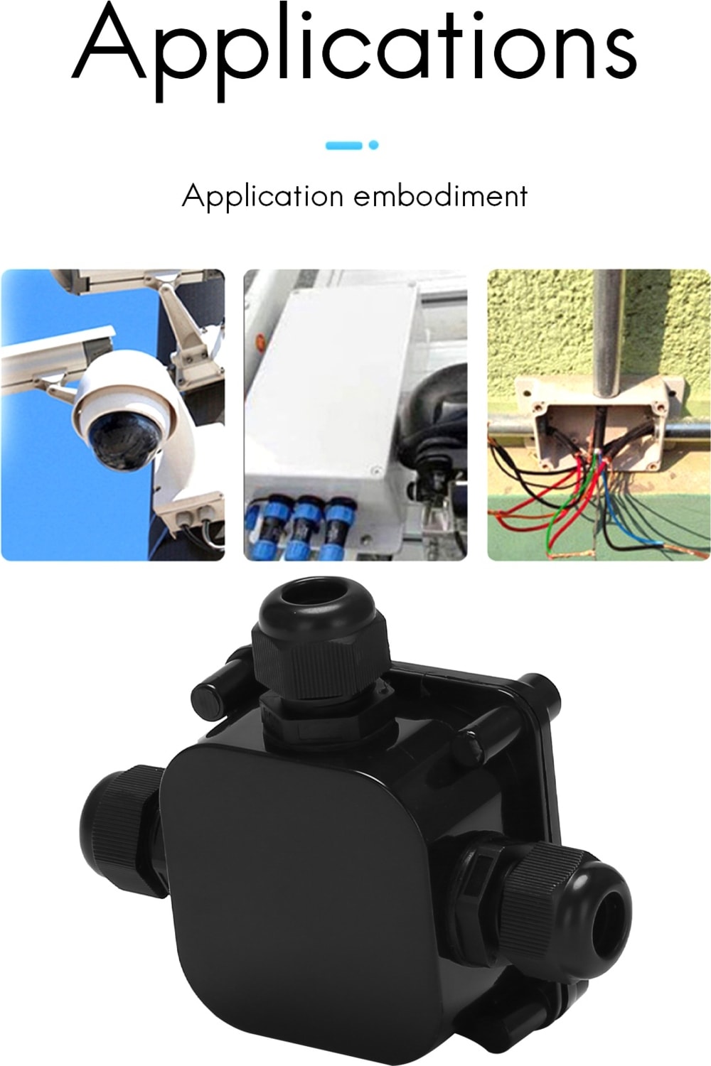 Kutu Su Geçirmez IP68 Harici Elektrik Bağlantı Kutusu 3 Yollu Kablo Konektörü Dış Mekan Için 5.5mm-10.2mm (8'li Paket) (Yurt Dışından)