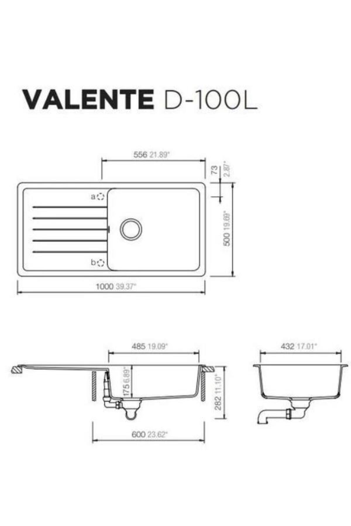 Valente D-100 L Beyaz Eviye