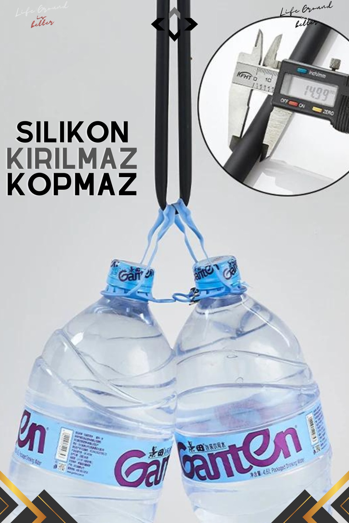 PURE SENSE Duş Seti 5 Fonksiyonlu Masajlı Duş Başlığı ve Silikon Duş Hortumu Extra Güçlü