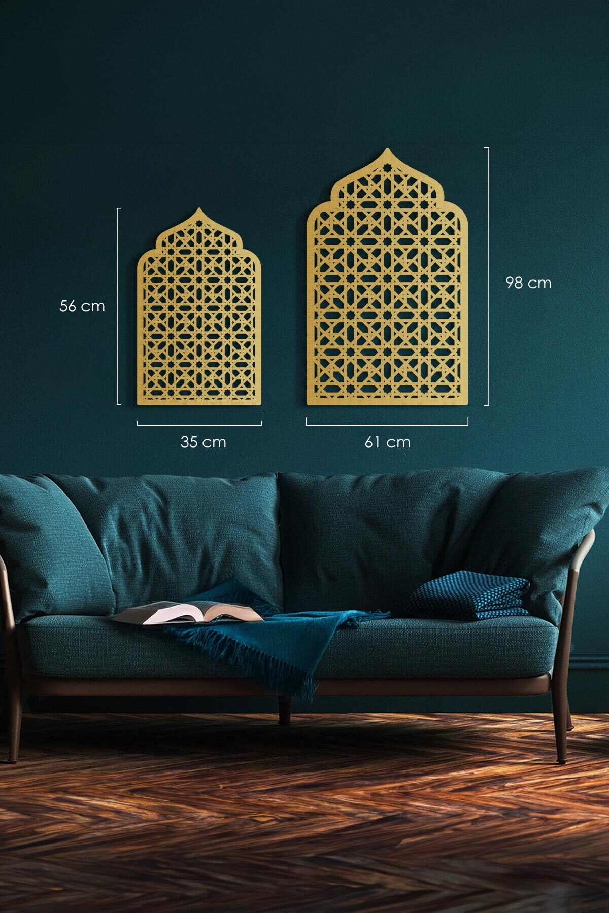 Mihrap Motifli Metal İslami Duvar Tablosu - Dini Ev Dekorasyonu - WAM228