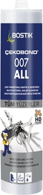 All 007 Mastik Silikon Siyah 290 ml Tüm Yüzeylere Yapıştırma ve İzolasyon