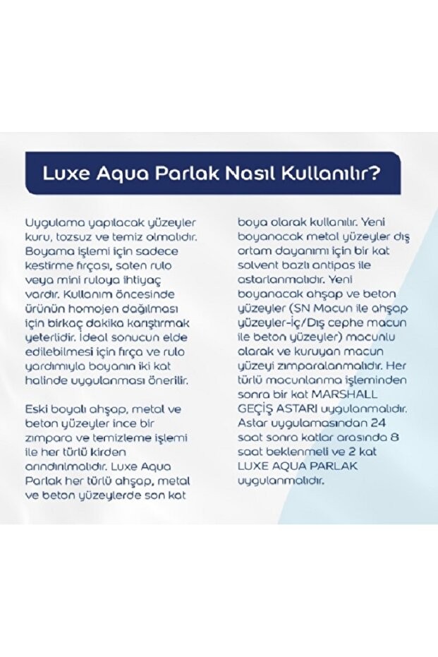 Aqua Luxe Su Bazlı Parlak Akrilik Esaslı Dekoratif Boya . Inci Tanesi 2.5 Lt