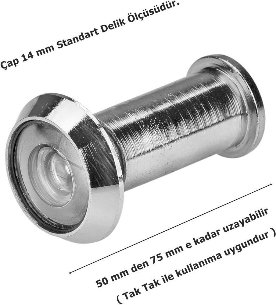 Çelik Kapı Dürbünü Dürbün 50-75 Mm Tak Tak İle Takılabilir