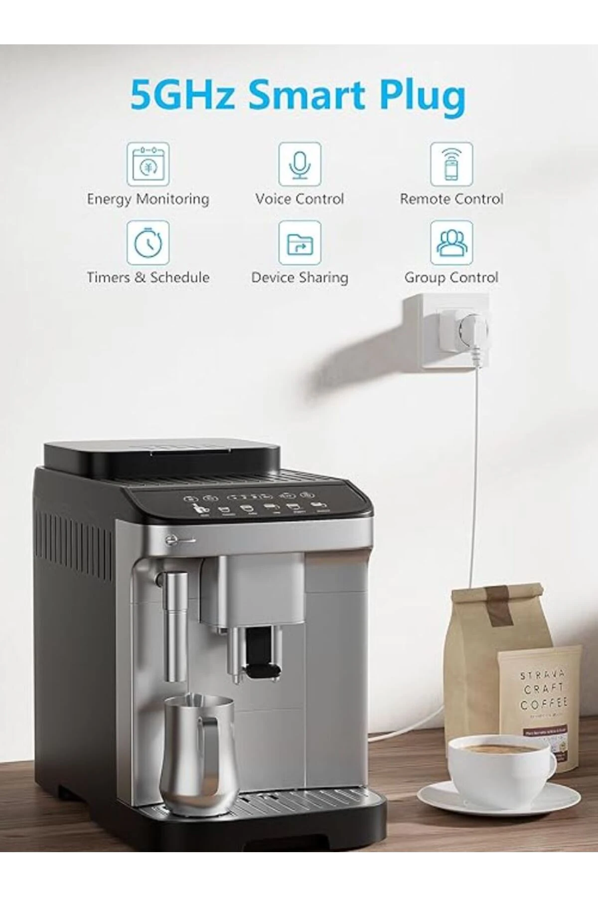 Akıllı Priz  TUYA Destekli Akım Korumalı Enerji Tüketim Takip 3 Prizİ (TELEFONLA UZAKTAN KONTROLLÜ)