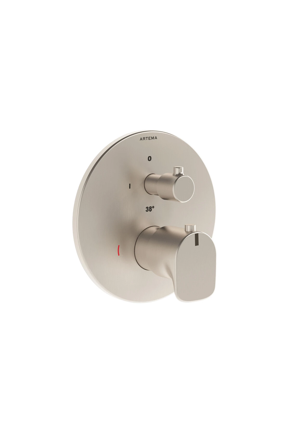 Root Round A4269534 Ankastre Termostatik Duş Bataryası, Sıva Üstü Grubu, Fırçalı Nikel