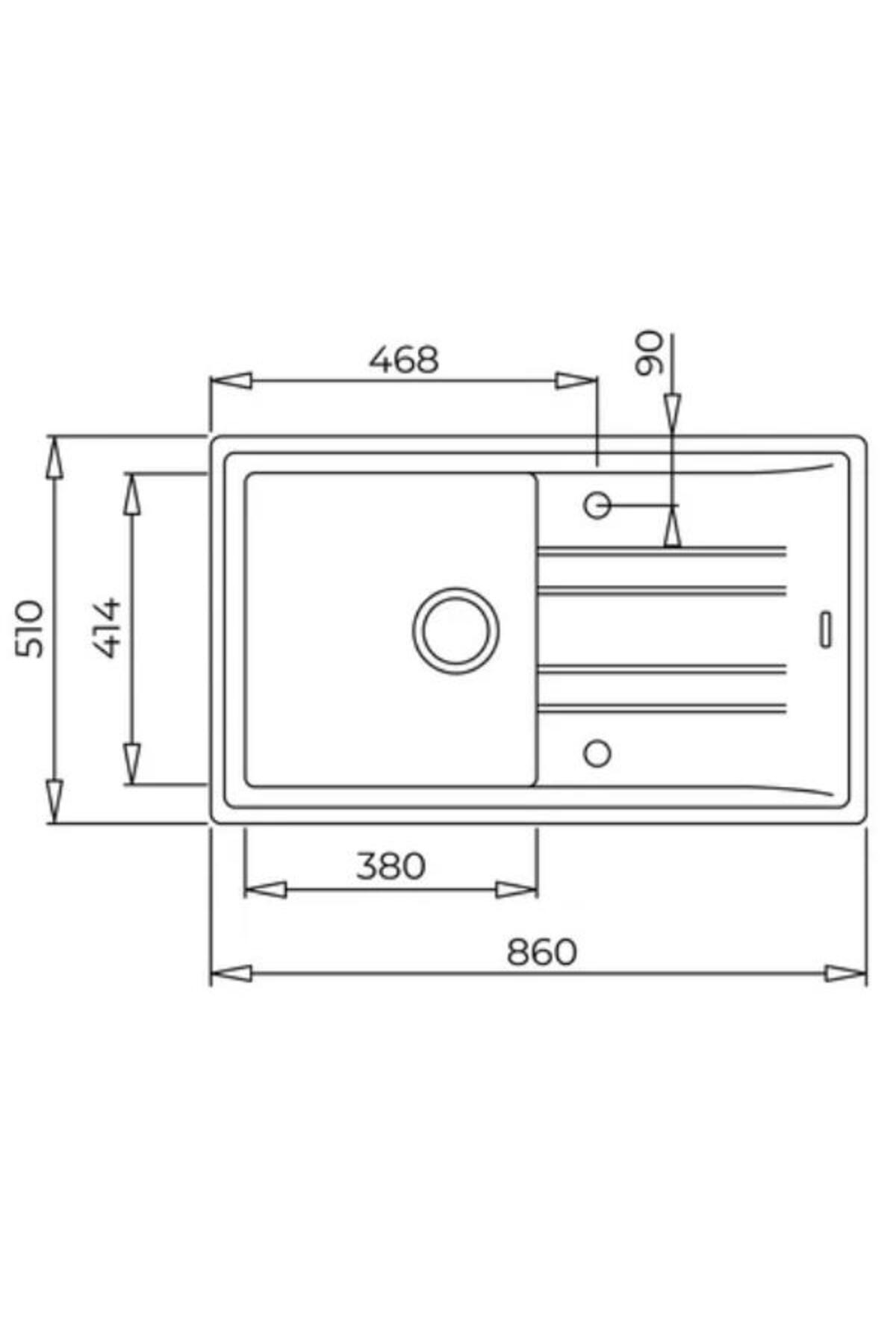STONE 50 B-TG METALLİK GRİ TEZGAHÜSTÜ GRANİT EVYE