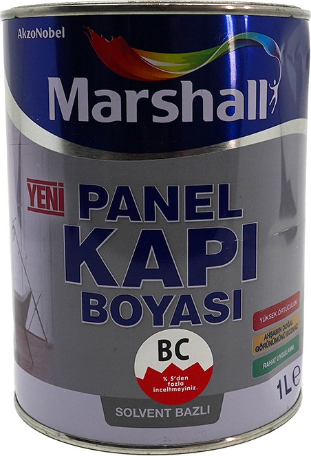 Solvent Bazlı Sentetik Panel Kapı Boyası 1 Lt Antrasit Gri Ral 7016