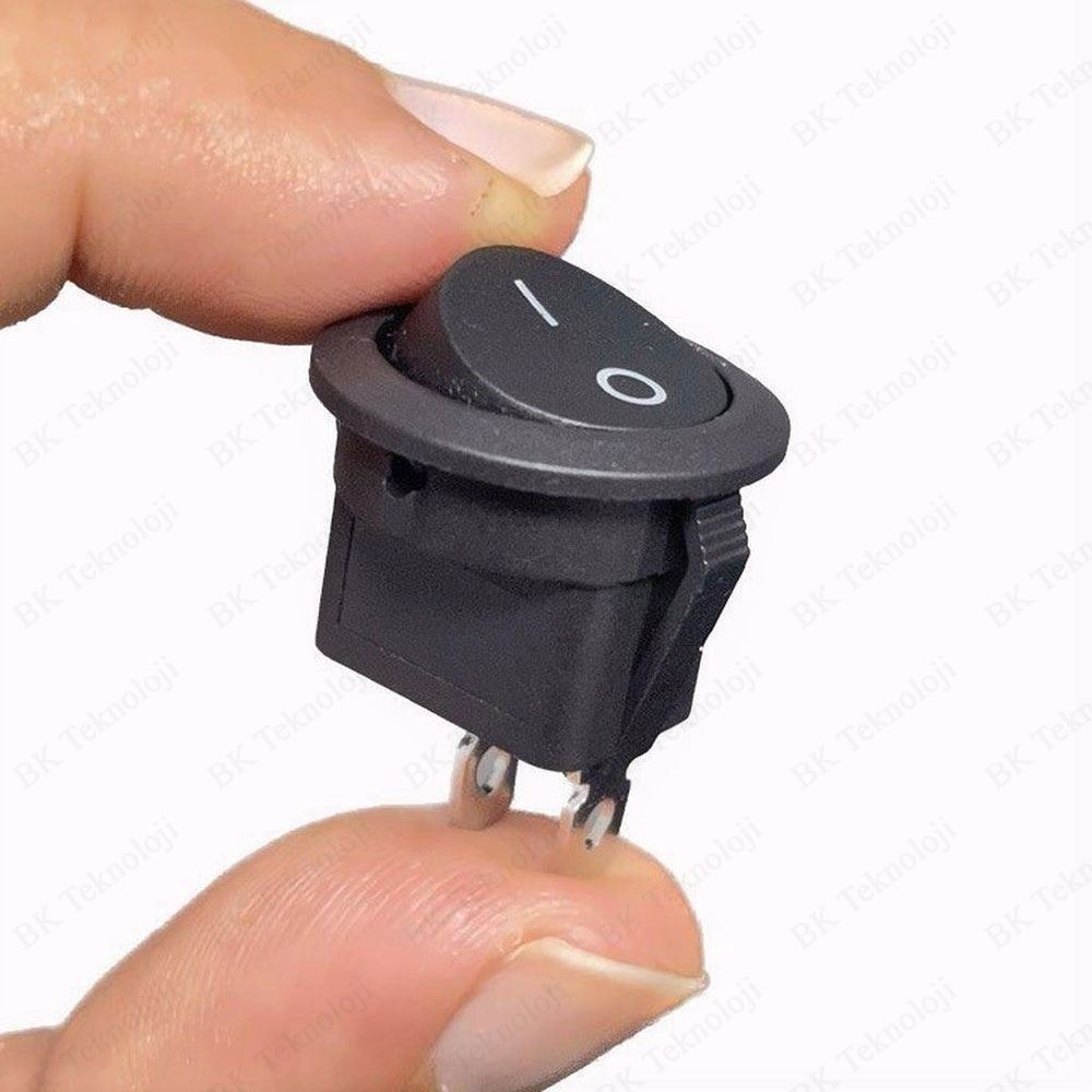 20MM Yuvarlak 2 Pin On/off Işıksız Power Anahtar 2 Adet