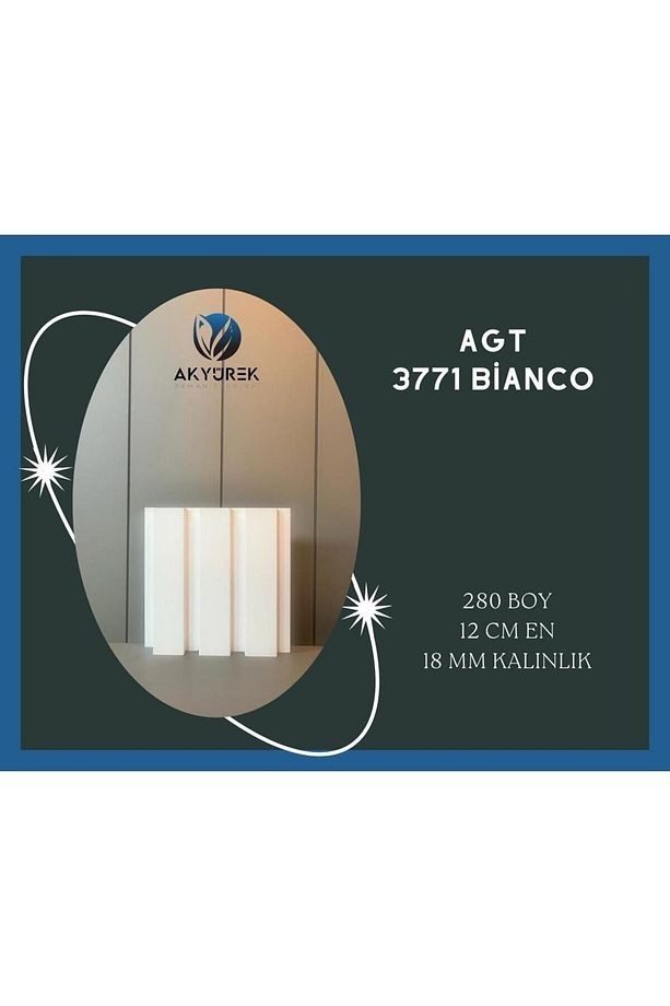 Akyürek Lb 3771 Model Bianco Renk ( Beyaz -kırık Beyaz Arası ) Duvar Kaplamma Panel Lambri
