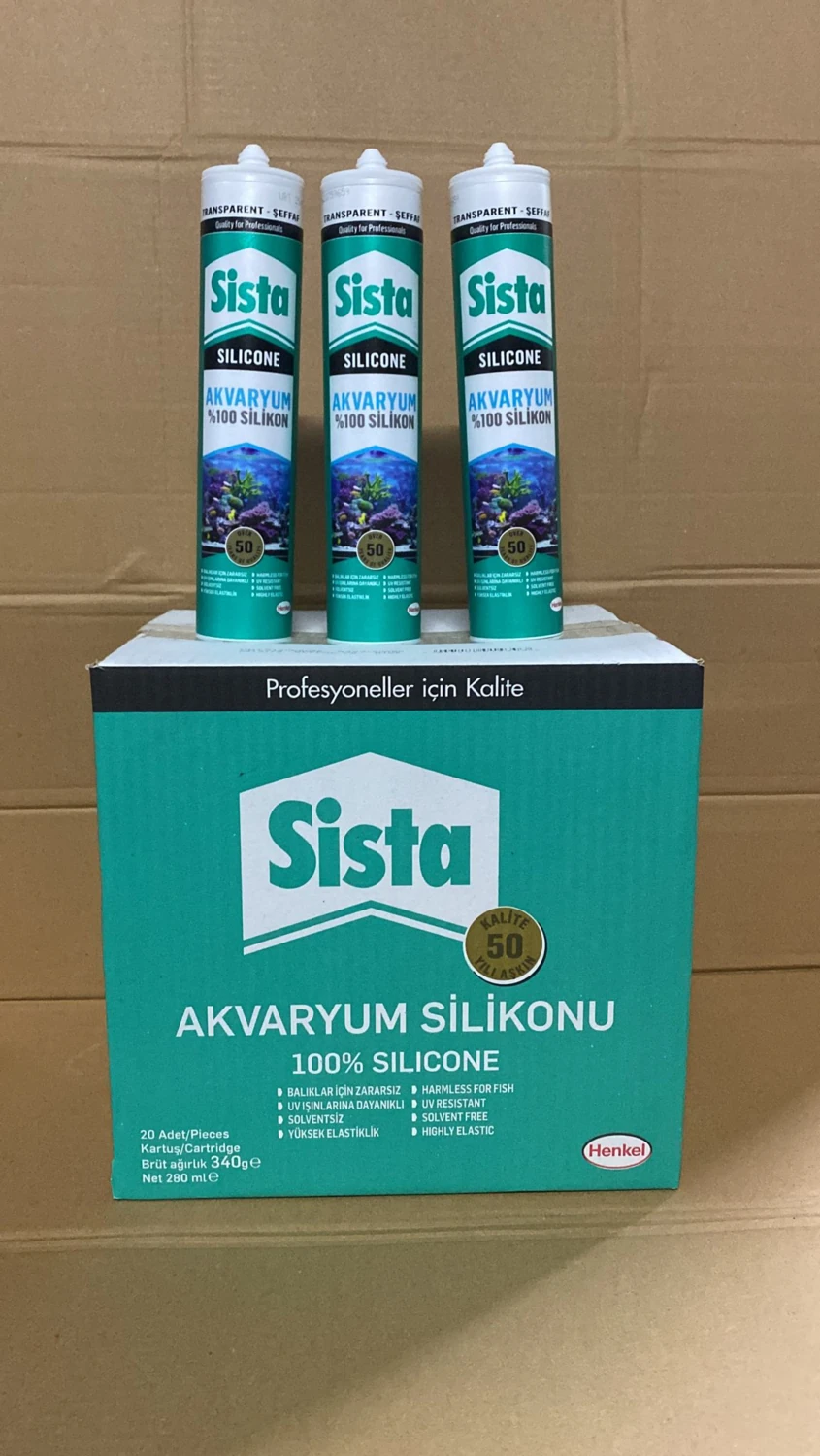 Akvaryum Silikonu Şeffaf 280 ml 10'lu Paket Yarım Koli
