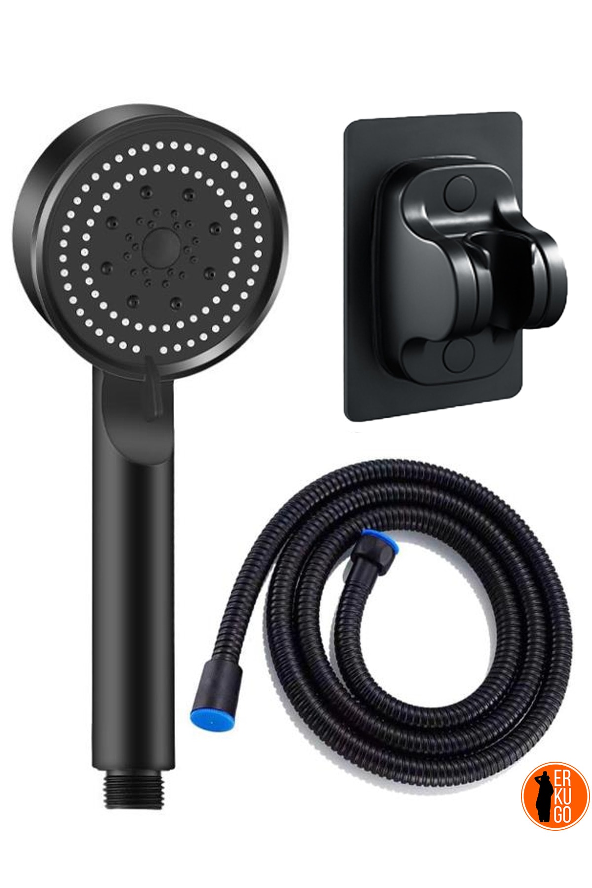 5 Fonksiyonlu Su Tasarruflu Duş Başlığı, Siyah Yüksek Basınçlı Ve Aksesuar Seti