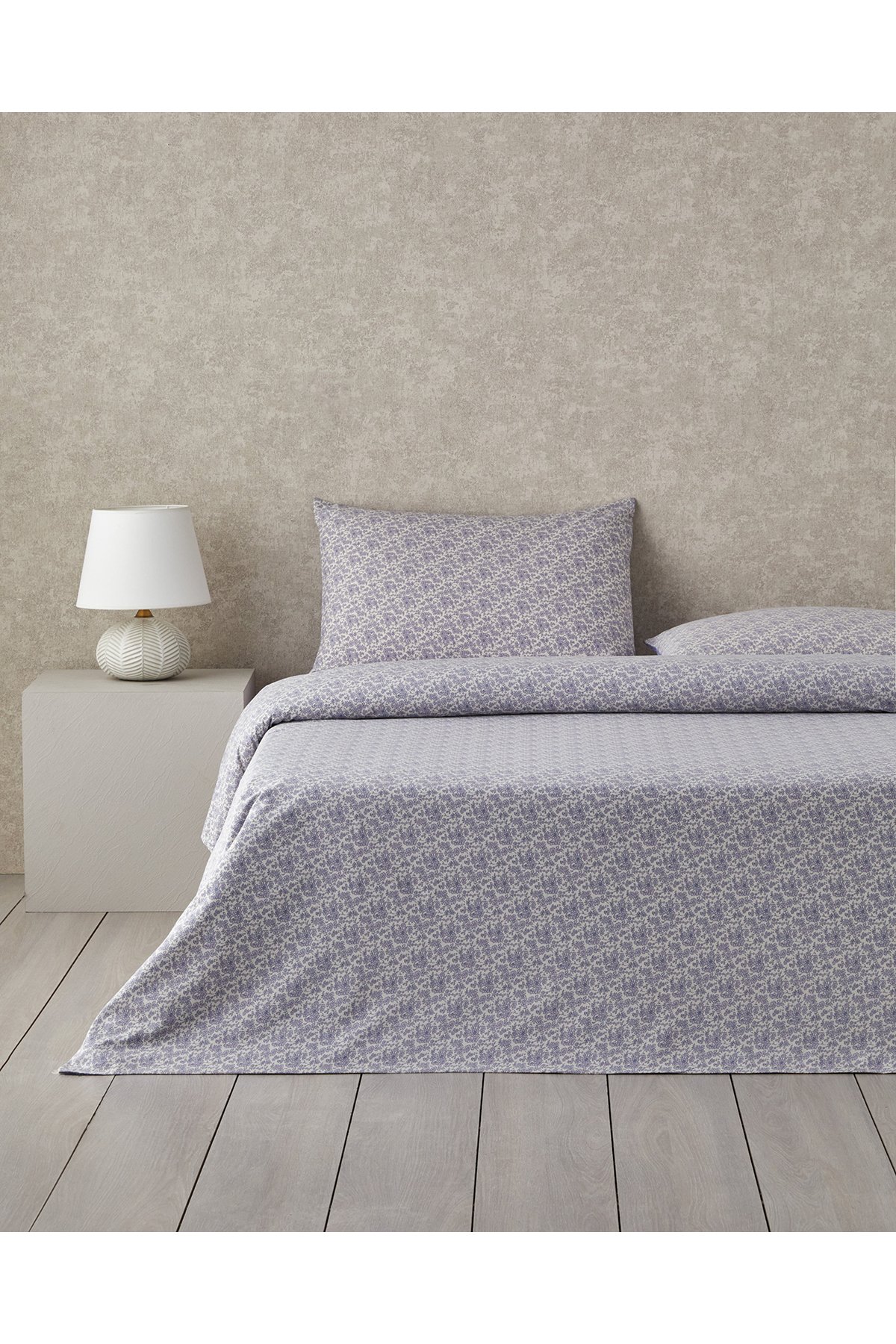 Floral Breeze Kolay Ütülenir Çift Kişilik Nevresim Takımı 200x220 cm Mor