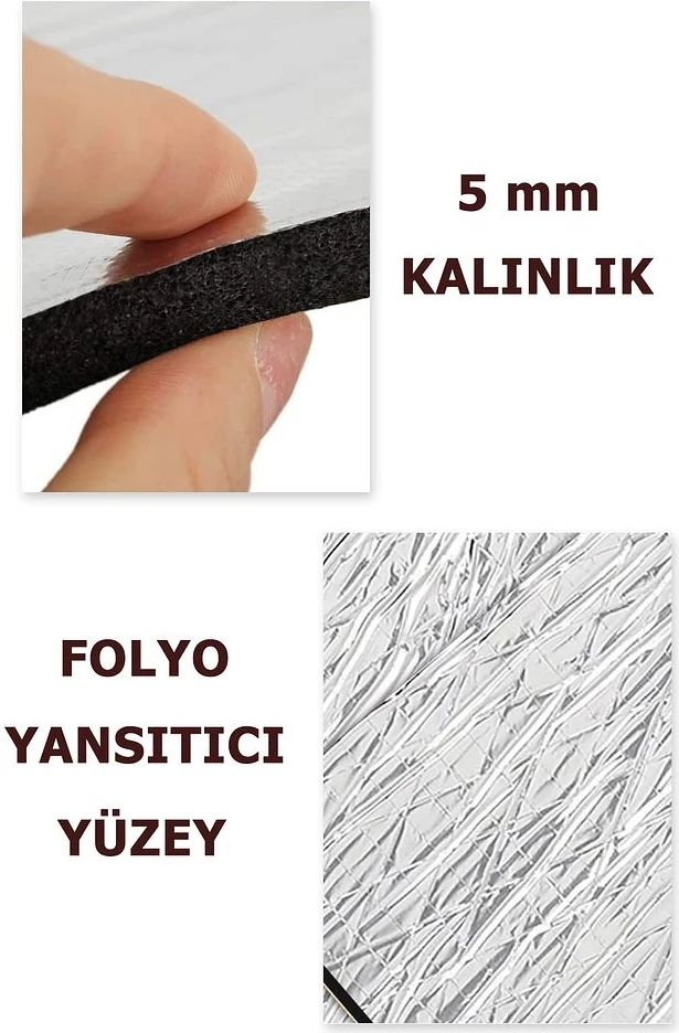 3'lü 5 mm Kalorifer Radyatör Arkalığı Petek Arkası Isı Tasarruf Yalıtım İzolasyon Levha Plaka