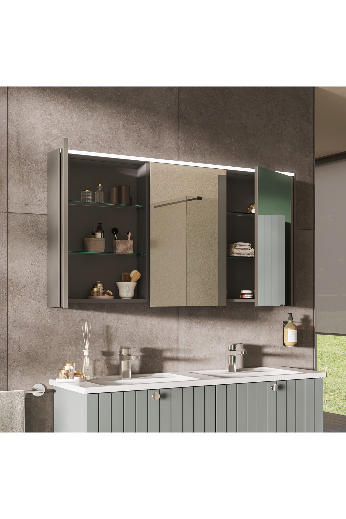Root Square A4273234 Lavabo Bataryası, Fırçalı Nikel