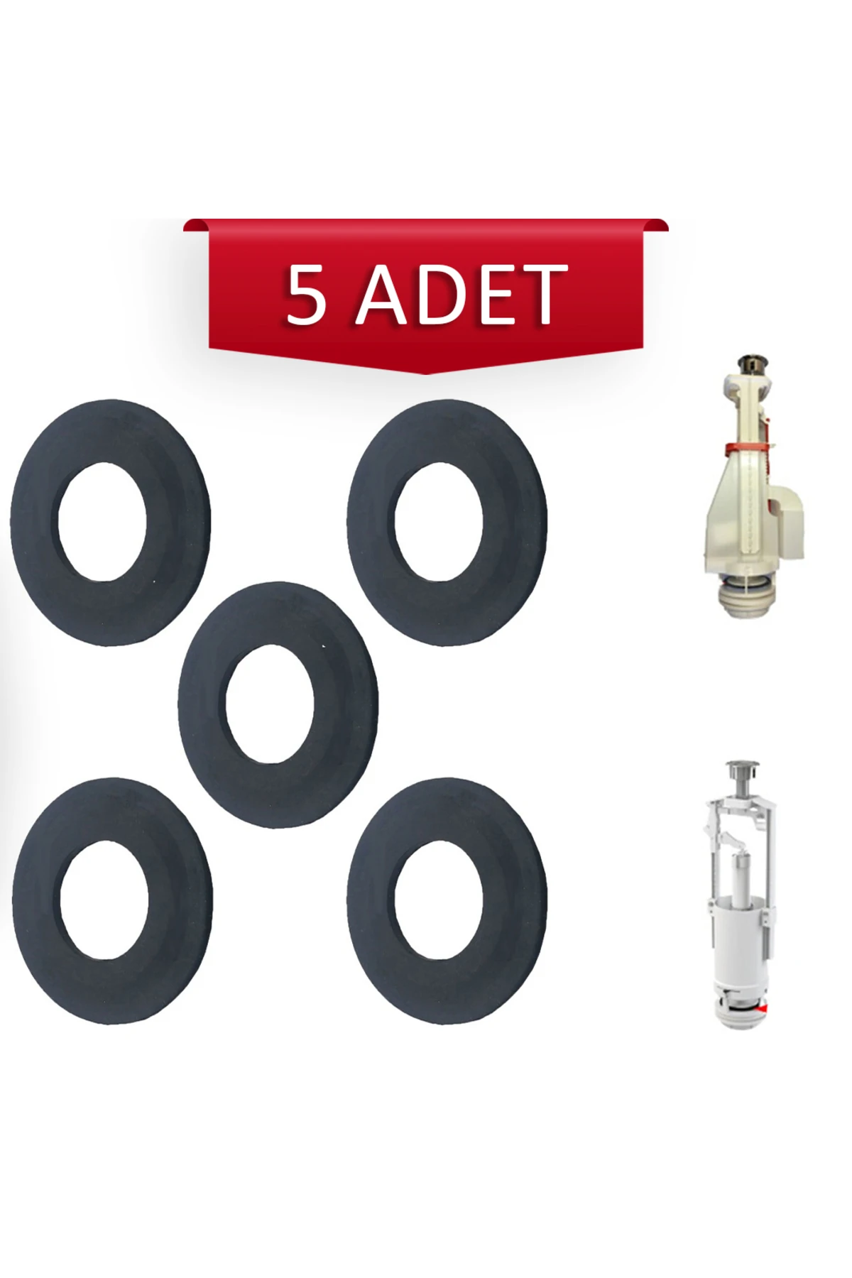 5 Adet Klozet Boşaltma Conta Kale Eski Çift Kademeli Boşaltma Conta Kale Tek Basmalı Boşaltma Conta