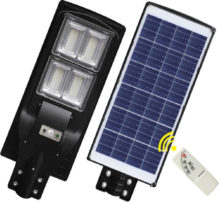 120W LED Solar Sokak Armatürü Siyah Kasa 6500K Beyaz Işık 3.2V