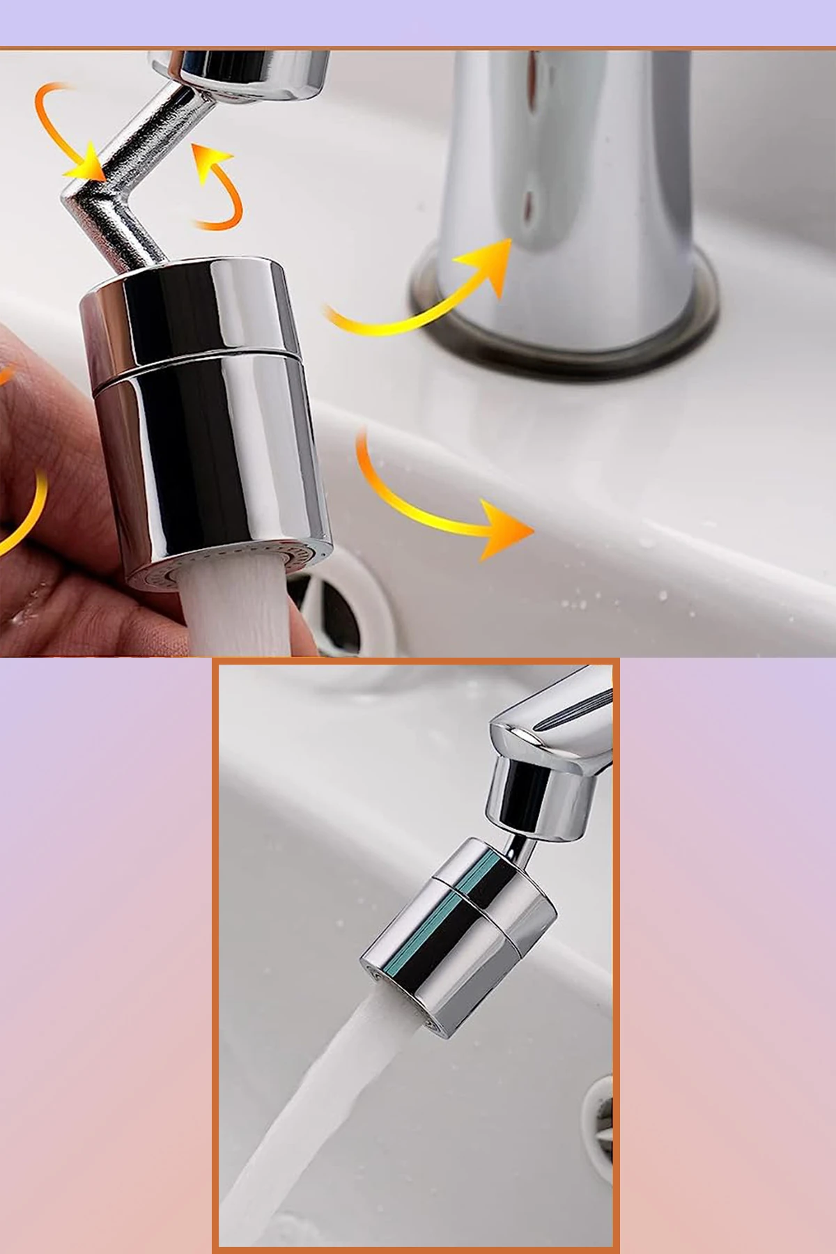 Yeni Nesil Robotik 720 Derece Oynar Başlıklı Musluk Başlığı Aparatı Ağız Yıkama Yüz Yıkama Başlığı