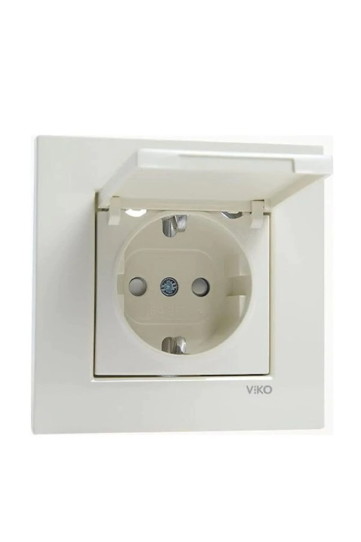 Karre Çocuk Korumalı Kapaklı Topraklı Priz Beyaz Çerçeveli 321031