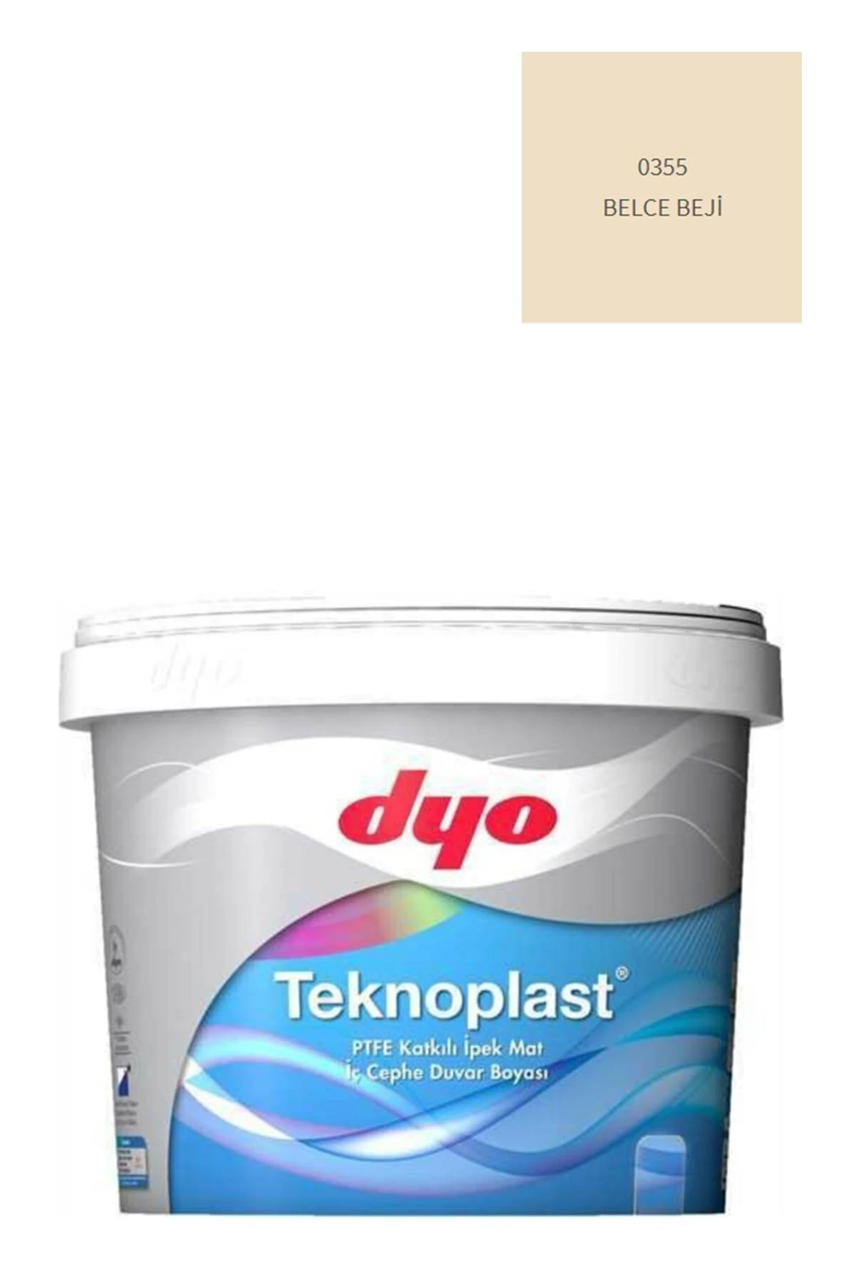 Dyo Teknoplast Teflonlu Antibakteriyel Ipek Mat Iç Cephe Duvar Boyası 0355 Belce Beji 7,5 Lt