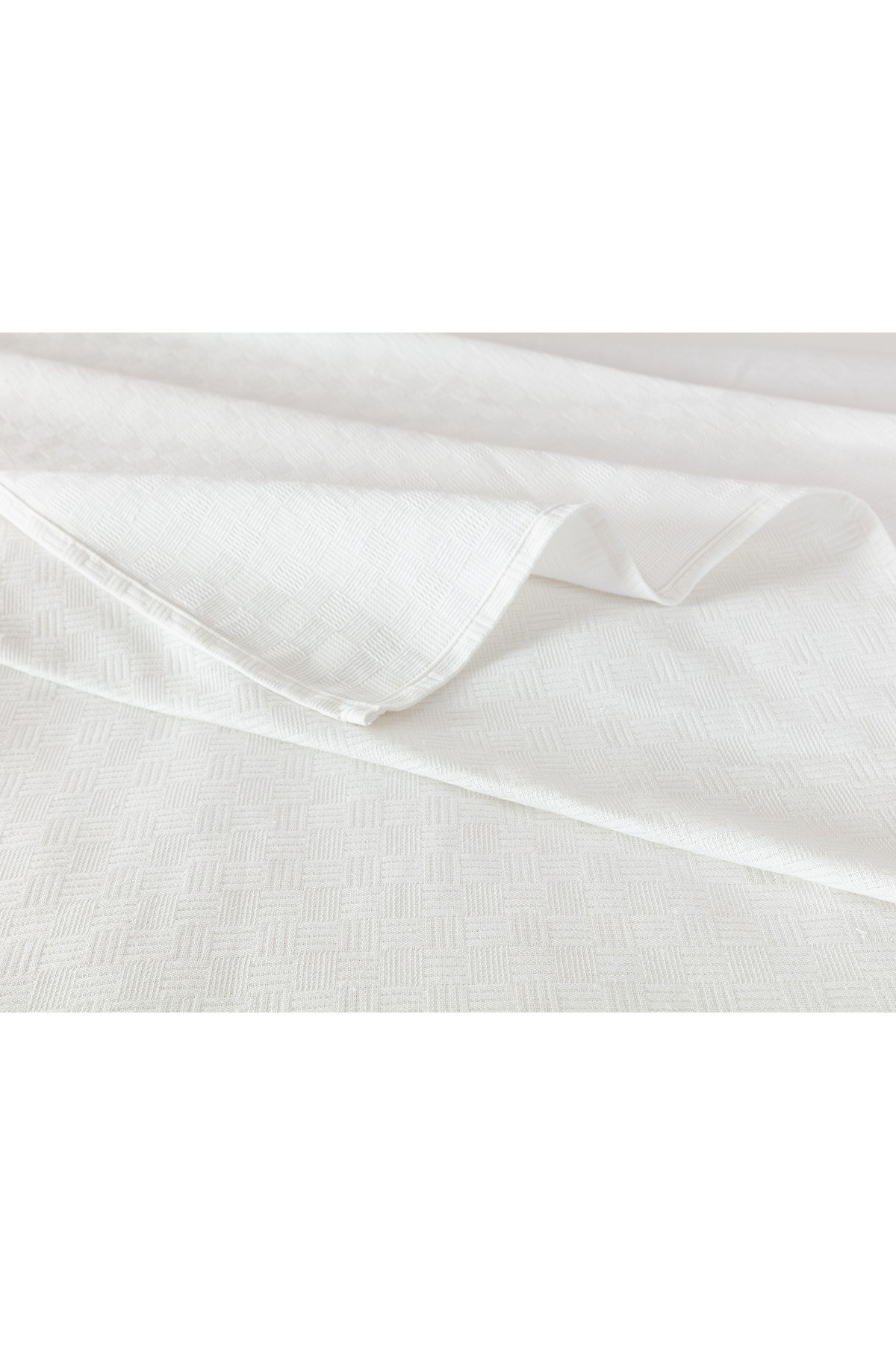 Anais King Size %100 Pamuk Pike - Beyaz