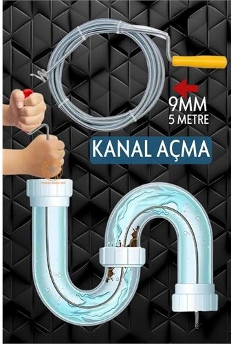 Profesyonel Kanal Açma Sprali Kanal Gider Tıkanık Açıcı 5 mt