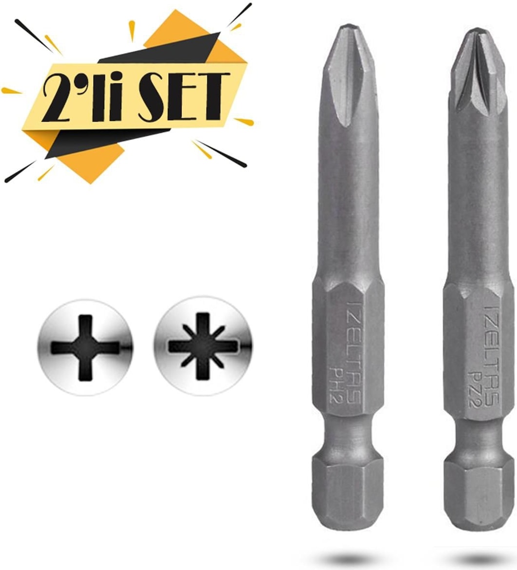 İZELTAŞ Izeltaş 2'li Yıldız Bits Uç Ph2 - Pz2 Matkap Ucu Seti 50 mm