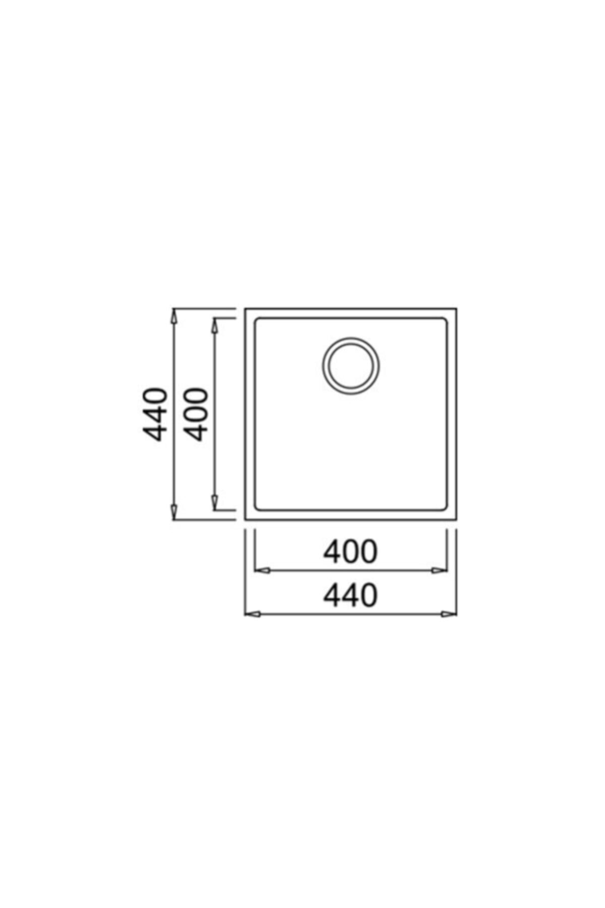 Siyah Square 50.40 Tg Tek Gözlü Damlalıksız Granit Eviye (.115230020)