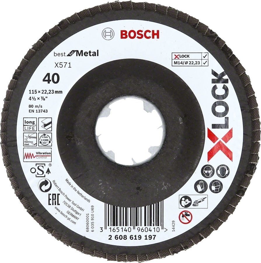 - X-Lock - 115 mm 40 Kum Best Serisi Metal Flap Disk 2608619197