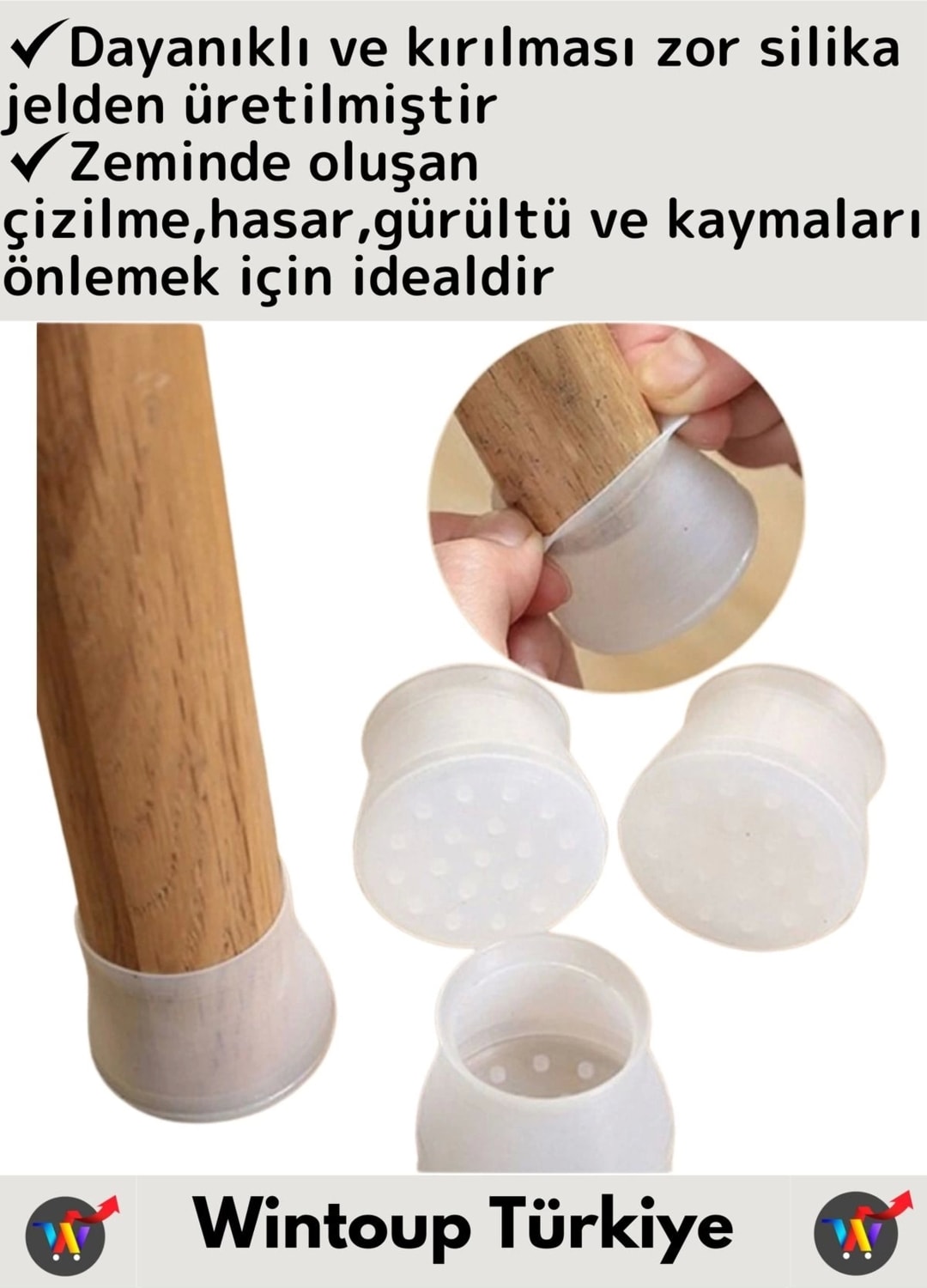 Kayma Çizilme Gürültü Önleyici Mobilya Masa Sandalye Zemin Koruyucu Silikon Pabuç Ayak Kılıfı 28ADET