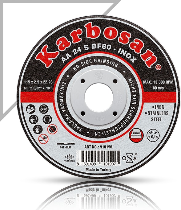 KARBOSAN Inox Metal Kesme Taşı 115 - 5 Adet (Ince Tip, Hassas Kesim)