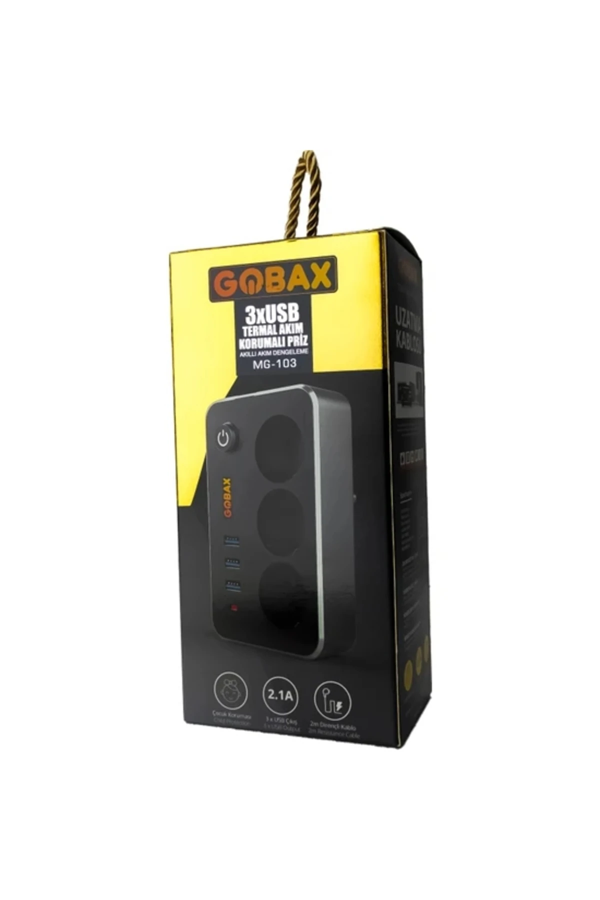 Akım Korumalı Akıllı Priz,Termal Akım Korumalı 3X Ledli Usb, 3X Priz 2 M Uzatmalı Çocuk Korumalı