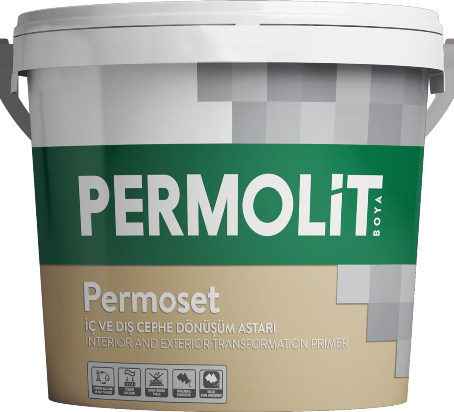 Permoset Su Bazlı Iç ve Dış Cephe Dönüşüm Astarı Beyaz 3,5kg - 10KG - 20KG | Solvent Bazlıdan Su Bazlıya Geçiş, Yüksek Aderans, Mükemmel Örtücülük