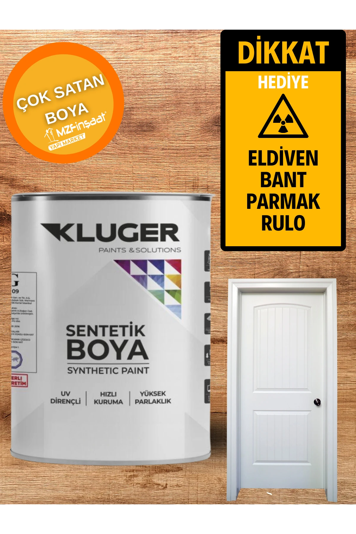 Beyaz-Siyah Mat-Parlak Sentetik Amerikan-Panel Kapı-Ahşap-Dolap-Masa-Kapak-Süpürgelik-Raf Boyası