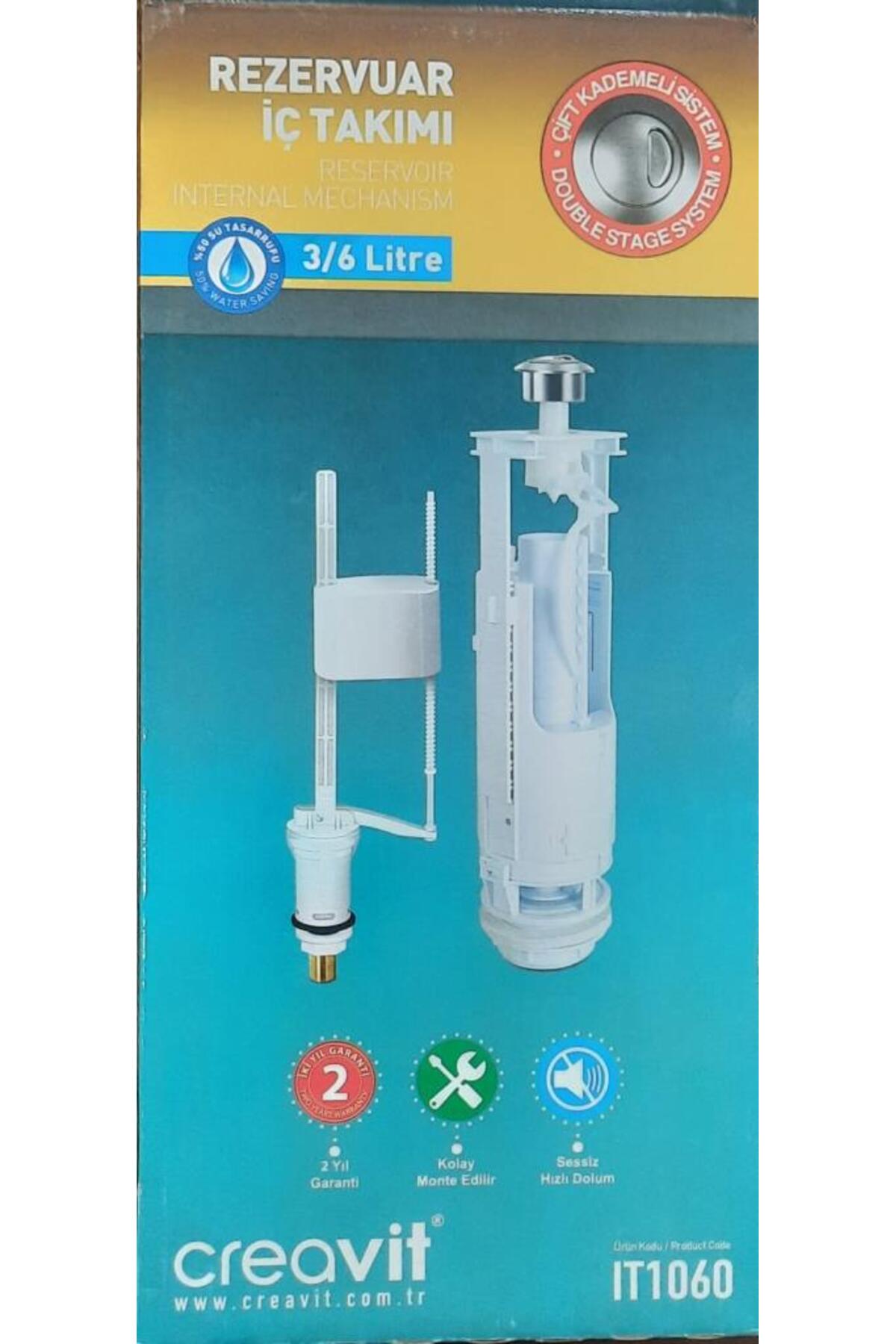 Klozet İç Takım Çift Kademeli Basmalı Sistem IT1060 3/6 LT