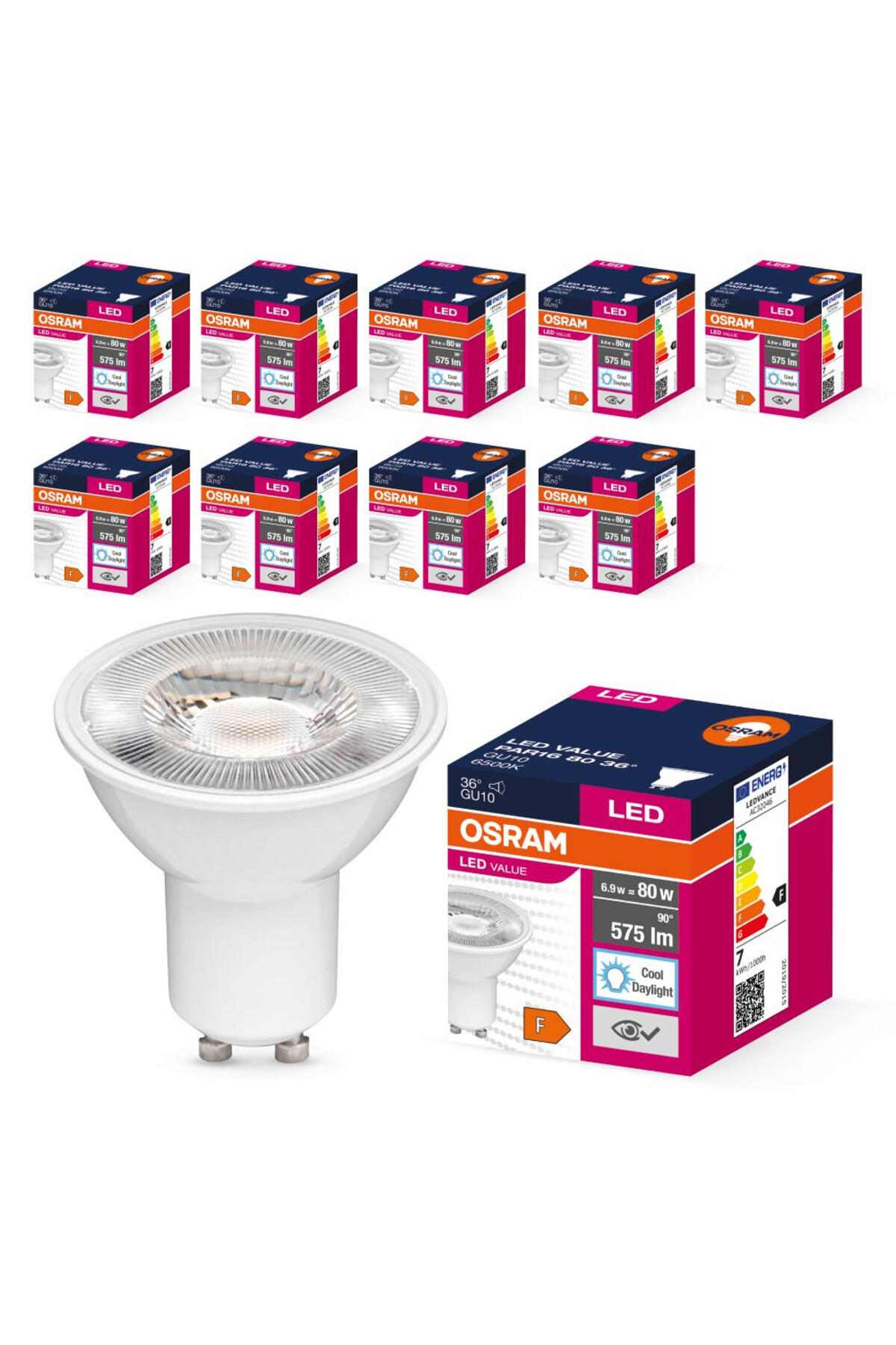 LED Value PAR16 6.9W GU10 6500K Soğuk Beyaz Ampul 10 Adet