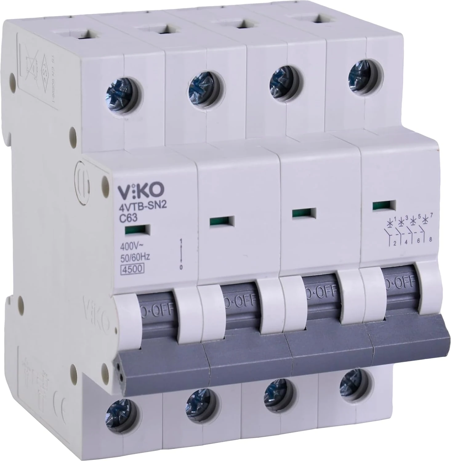 4VTB-4C63 Otomatik Sigorta 4,5ka C Tipi 4 Kutup 63A