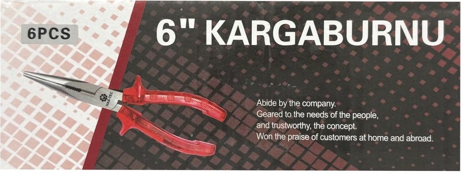 Kargaburun 6" (160MM) | Şeffaf Plastik Kaplamalı Çelik, Ince Uçlu ve Hassas Çalışma
